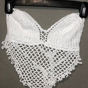 White knit crop top